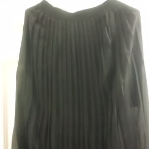 Love Culture, Size L, Black, Chiffon Long Pleated Skirt